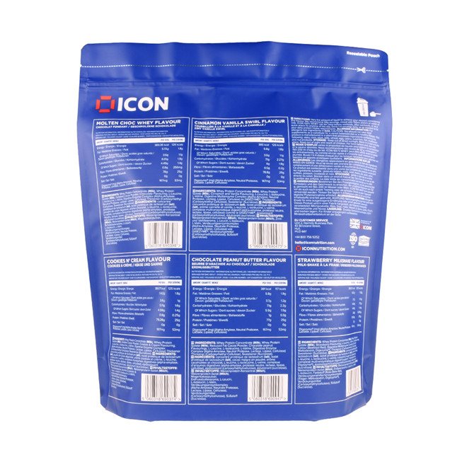 Custom Production Fashion Recycled Pocket Zip Powder Packaging Pouch