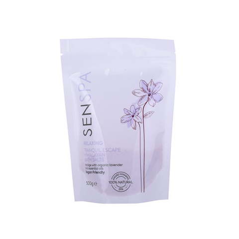 Eco standard top zip bath salt bags wholesale liquid plastic pouch fisher packaging