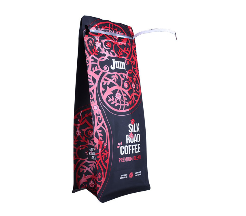 Custom Logo Recycled Flat Bottom Pouch Compostable Stand Up Pouches Valve Coffee Bags