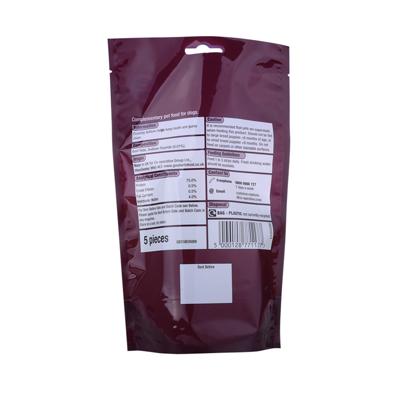 FSC Certified Spot Gloss with Matte Used Pouches Stand Up Plastic Feed Bag