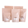 Newest Clear Window Kraft Stand Up Bag Kraft Zipper Bags Food Safe Pouches