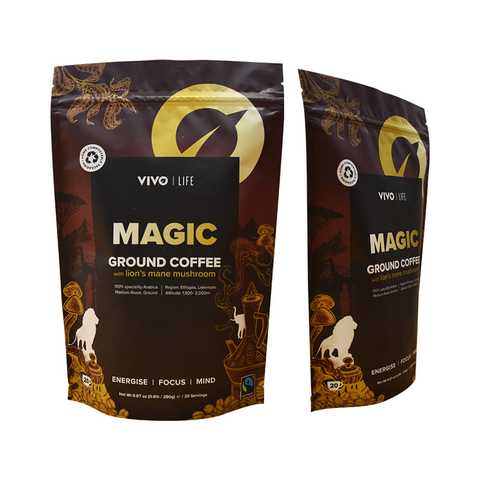 Customized Print Paper Snacks in Compostable Packaging Stand Up Pouch Supplier Coffee Bag Stamp