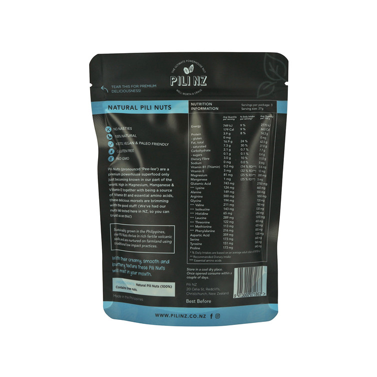 Eco-friendly Zipper Seal Varnishing Corn Starch Based Biodegradable Flat Bottom Kraft Paper Plastic Food Packaging Heat Sealable Bag