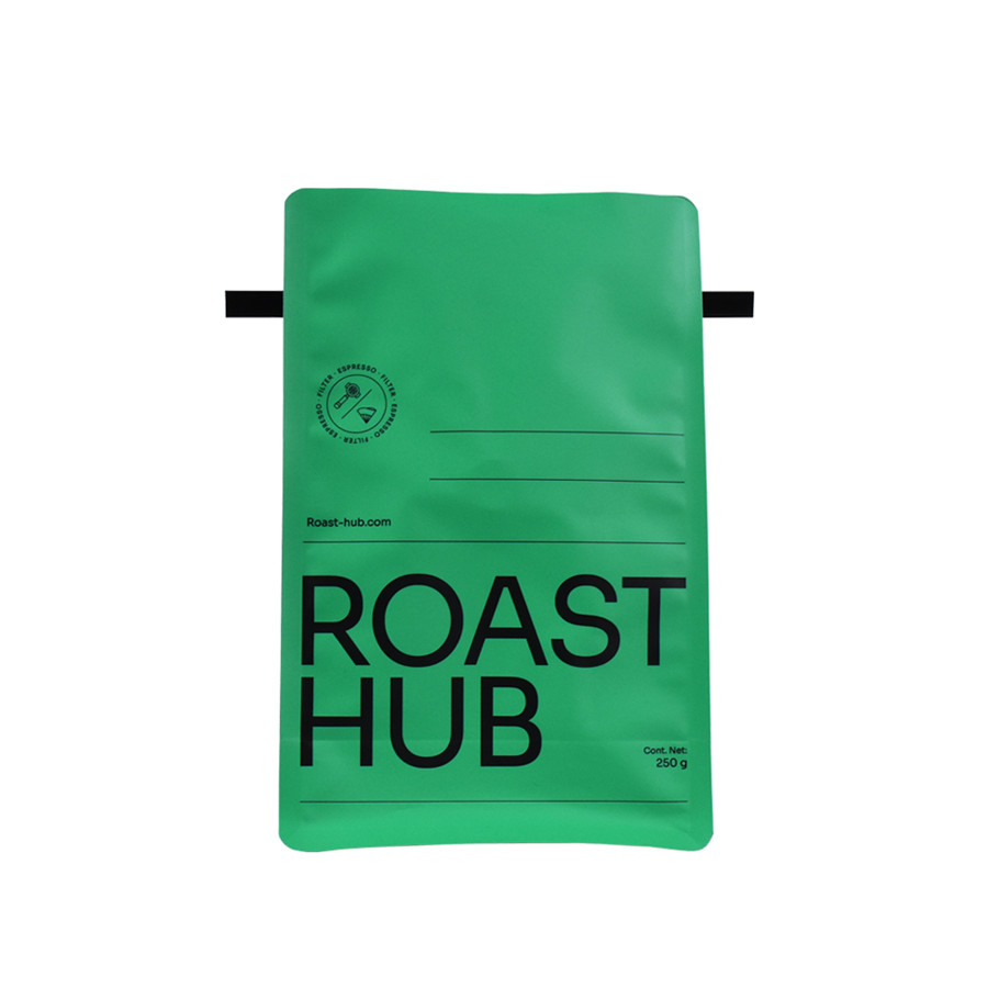 Eco Friendly Custom Flat Bottom Zipper Bag Recyclable Coffee Bag