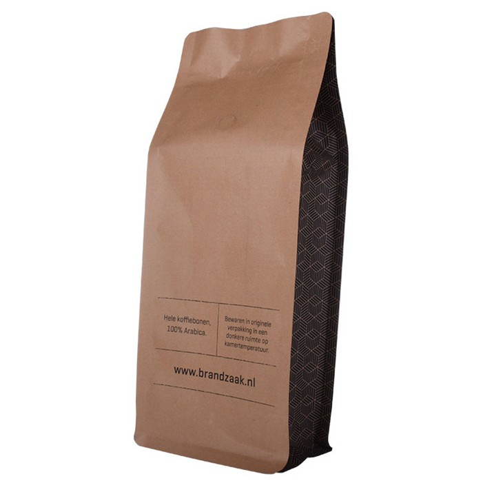 Biodegradable ecologic laminate kraft paper bag printed coffee packing