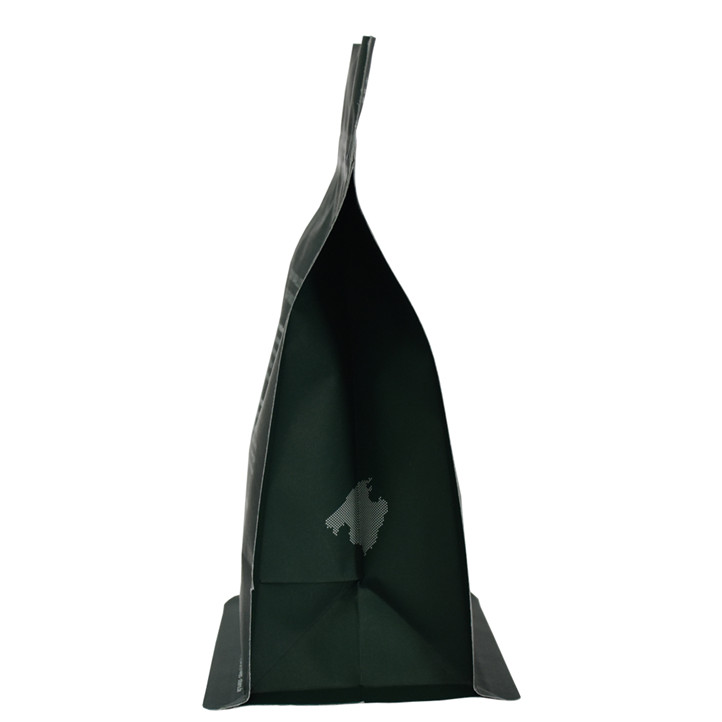 Full Matt Finsih Laminated Material Kraft Paper Flat Bottom Coffee Pouch