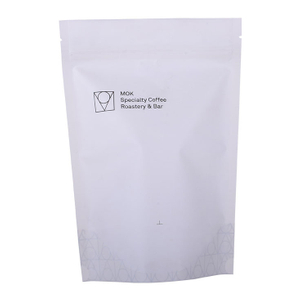 Compostable stand-up 250g paper coffee bags with valve zipper bag
