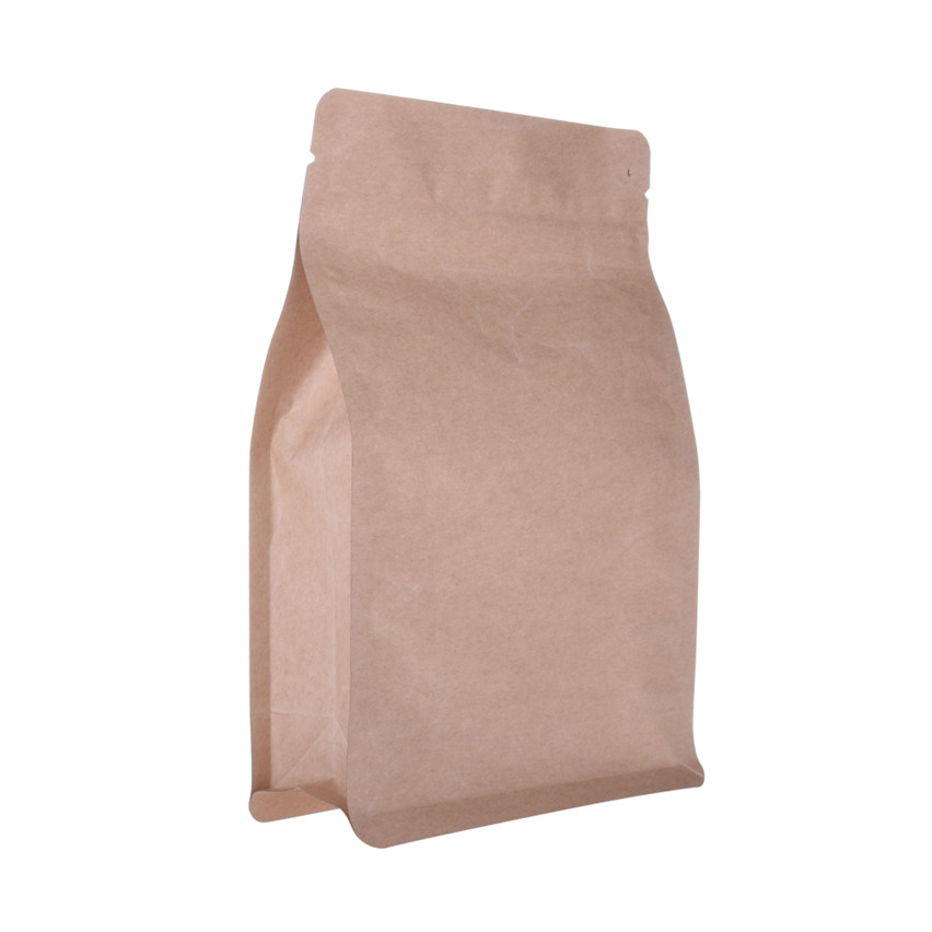 High Quality Ziplock Clear Flat Bottom Kraft Paper Bag Wholesale