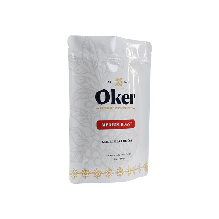 Glossy Finish Reusable Stand Up Round Bottom Coffee Zipper Pouches Factory