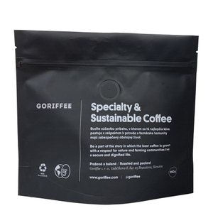 Sustainable Customized Stand Up Matt Black Coffee Bags Wholesale