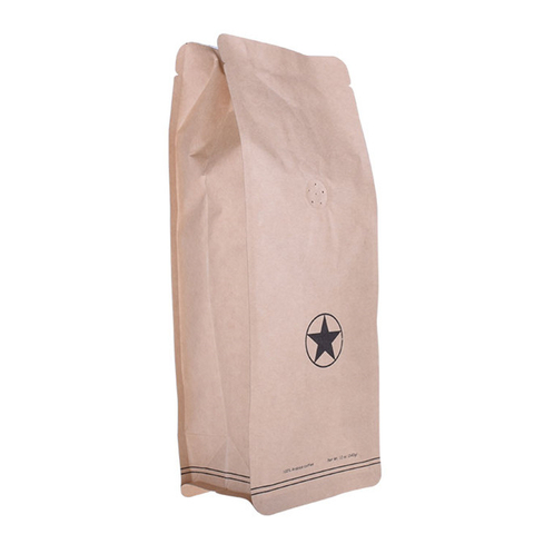 Custom resealabele Printed brown recyclable paper bag