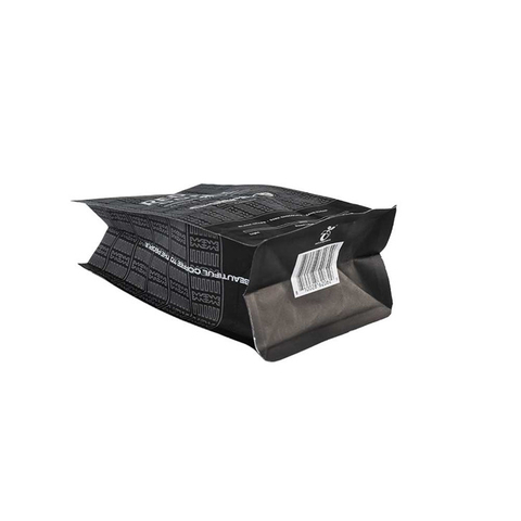Hot Sale Laminated Material Green PE Block Bottom Coffee Bag with Pocket Zipper