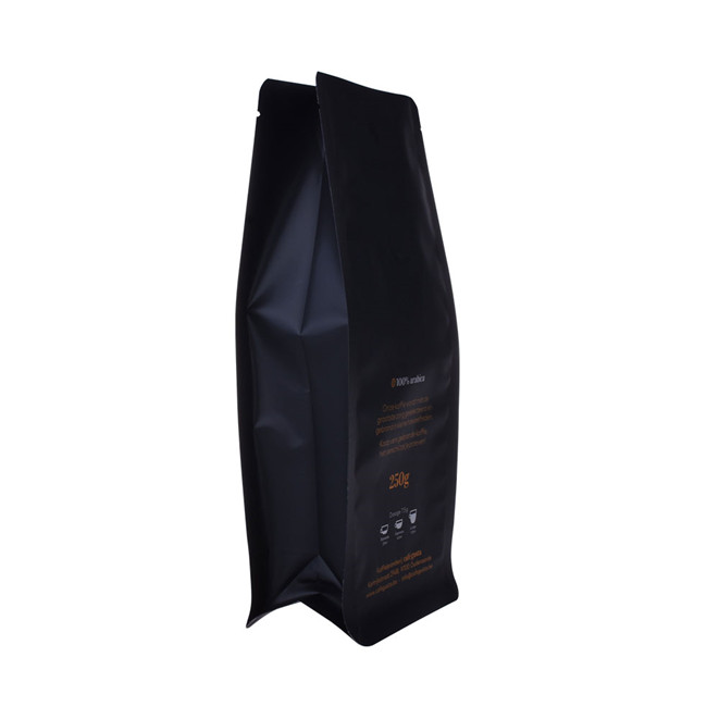 Square bottom Organic recycle coffee bags with one way valve
