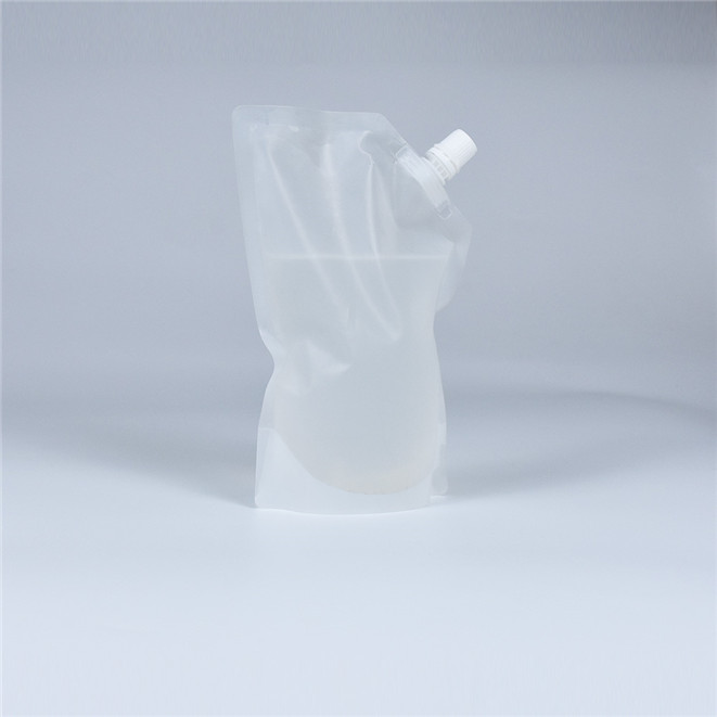 Recycled clear laminated spout pouch packaging for jucie