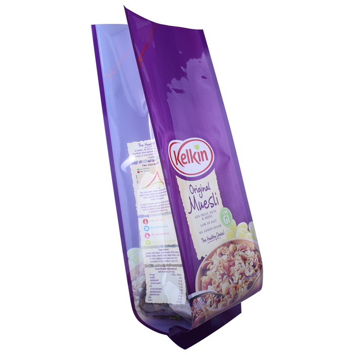 Laminated Oatmeal polyethylene bags with custom print for muesli