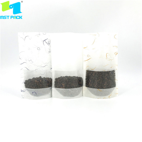 Wholesale rice paper stand up pouch bag packaging with bar window