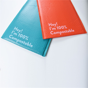 Sustainable custom biodegradable postage bags bubble pouch printed with flap