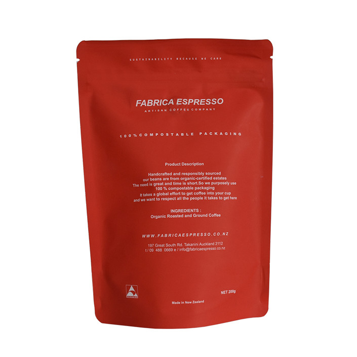 Sustainable standup biodegradable custom packaging coffee packing with ziplock