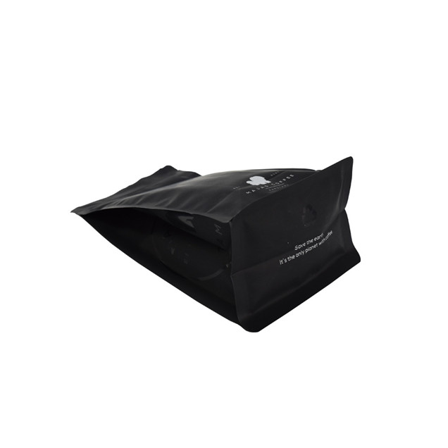 Customized Print Waterproof Recyclable Materials Pocket Zip Black Pouch Bag