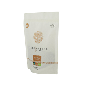 Digital print compostable sustainable packaging indonesia 500g coffee doypack