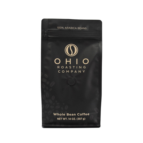 Custom Production Environmentally Friendly Block Bottom Top Seal Coffee Bags with Degassing Valve