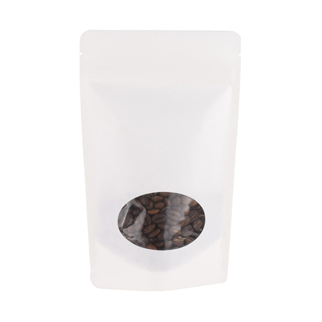 Compostable white kraft coffee ziplock bag doypack biobased