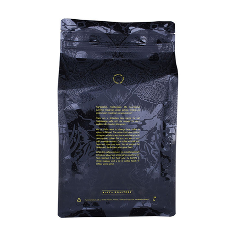 Compostable Box Bottom Pouch Coffee Bag With Valve and Zipper