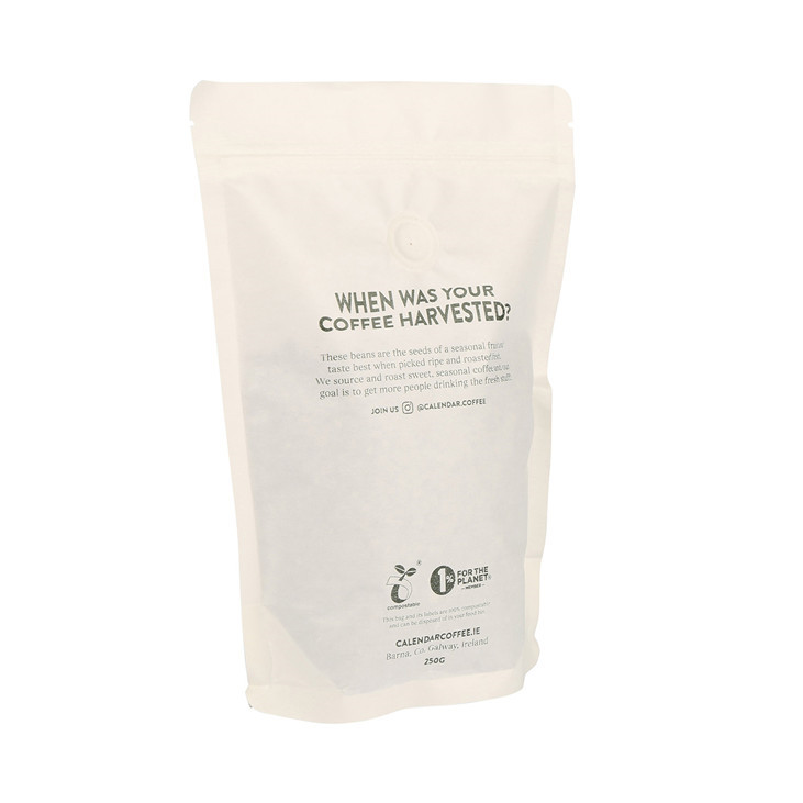 Resealable 8 Oz White Kraft Stand Up Pouch Packing Bags