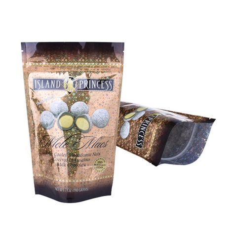 Plastic package stand-up zipper bag for snack with laser finished