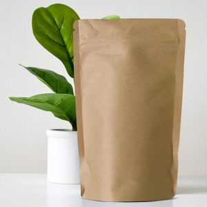 Recyclable Stand Up Resealable Brown Kraft Paper Cannabis Child Resistant Bags