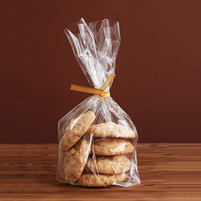 Food Grade Eco Friendly Christmas Clear Cellophane Cookie Bags