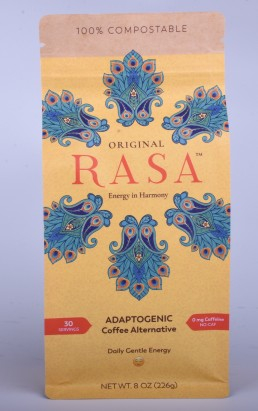 Compostable Custom Printed Square Bottom Coffee Packaging Kraft Bag Manufacturer From China