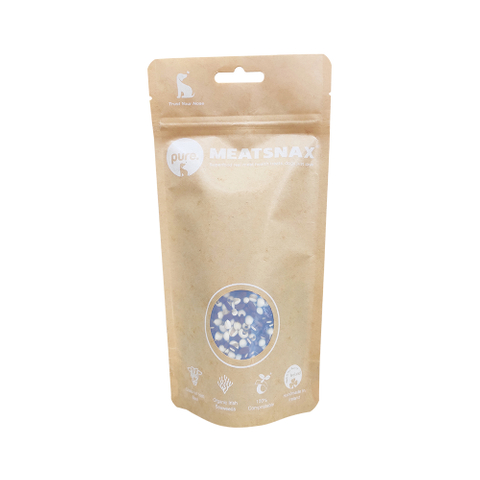 Biodegradable 100% Compostable Doypack Kraft Paper/PLA Pet Treats Bag