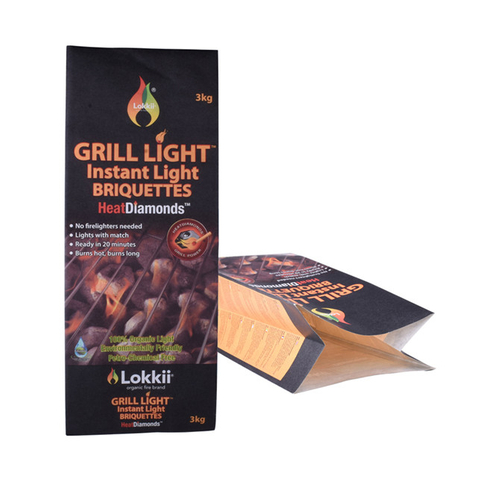 Compostable charcoal kraft paper bag with side gusset