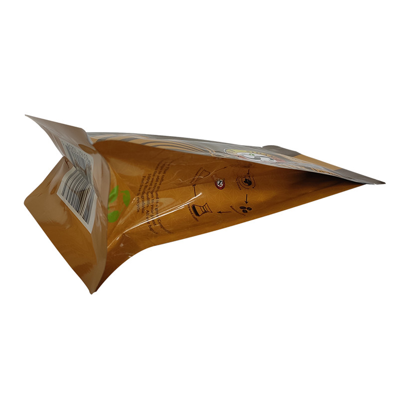 Wholesale Flat Bottom Aluminum Foil Zipper Coffee Bean Bag With Valve