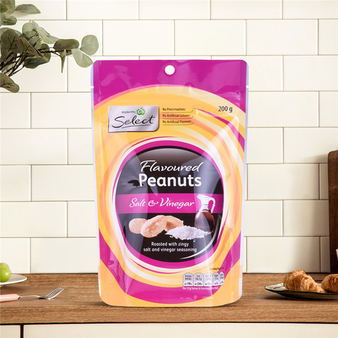 Laminated Foil Lined Standing Up Mixed Nuts Snack Packaging Bags with Zipper