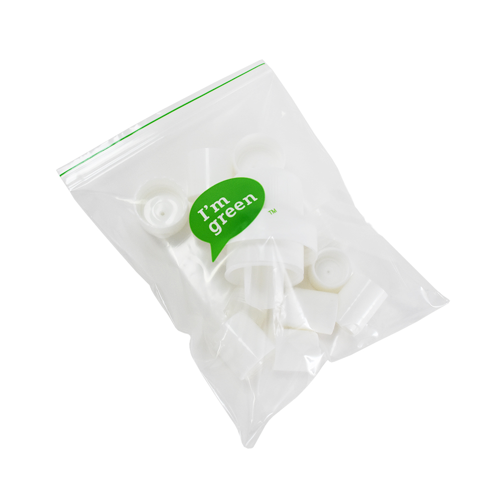 Bio-Based Green LDPE Clear Flat Pouch with 100% Recyclable Zipper