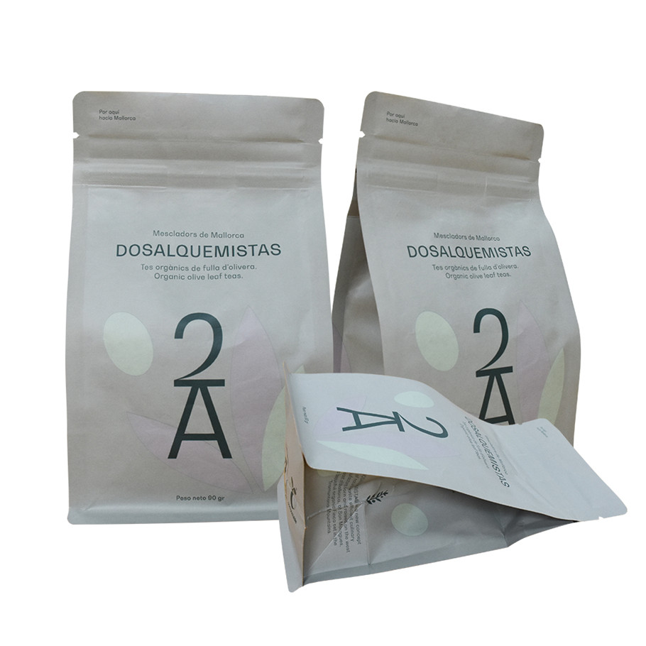 custom logo recyclable flat bottom tea bag