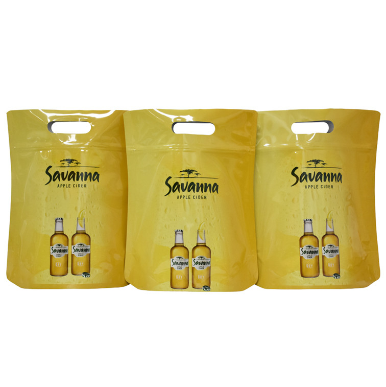 Good Seal Ability Double Zipper Flexible Wines Packaging Bag
