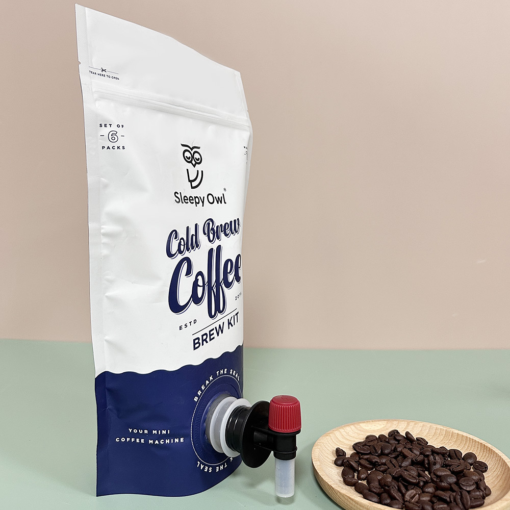 Custom Printed Cold Brewer Coffee Packaging Spout Pouch