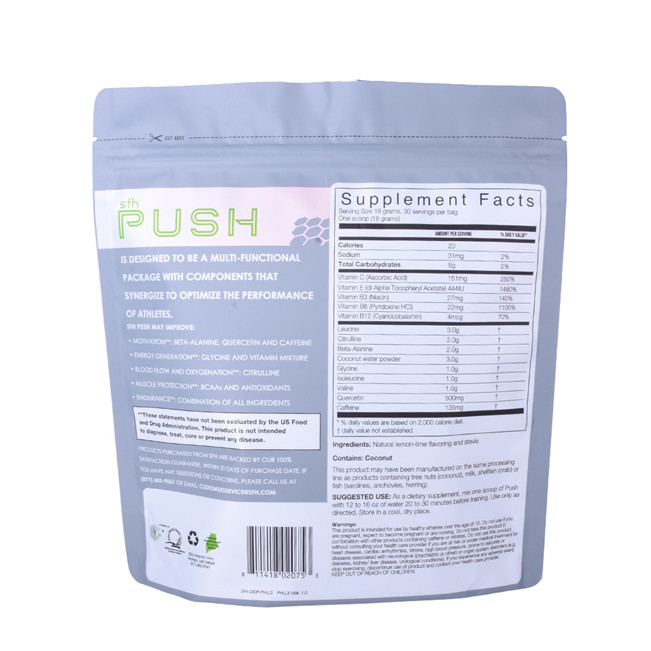 Custom heat seal sustainable packing pouches for spices packaging for bars granola bar packaging material