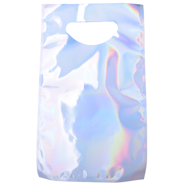 Custom bioplastics pouch with laser effect shinning
