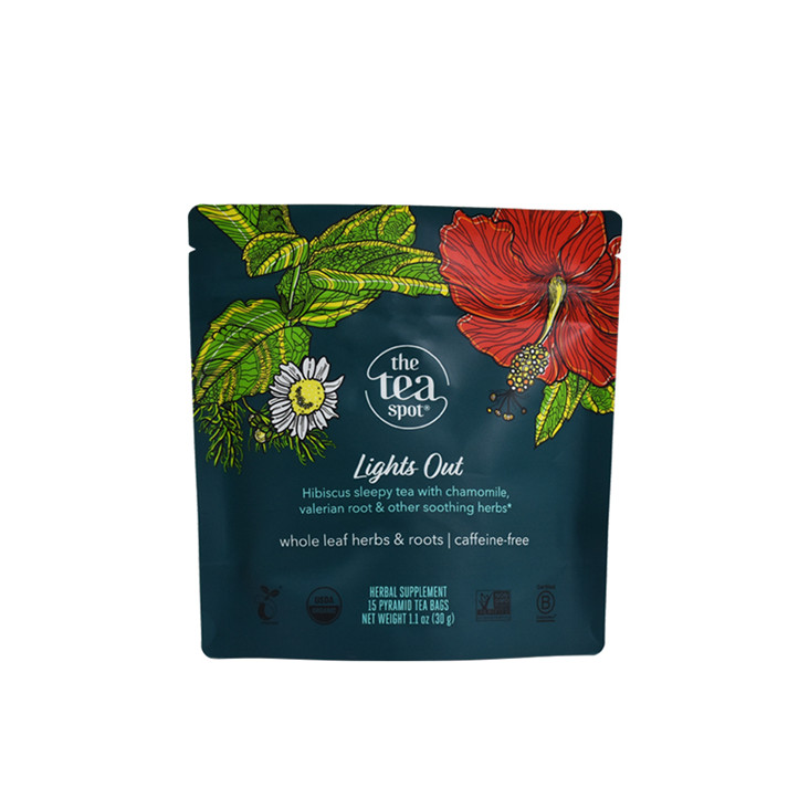 Reusable Paper Back Seal Compostable Stand Up Pouch Packaging Empty Tea Packaging Bag