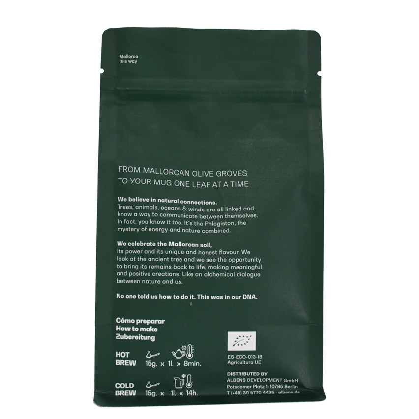 Renewable Eco Friendly Flat Bottom Coffee Packaging Bags Wholesale