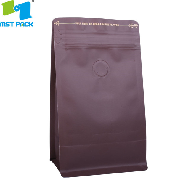 China Supplier moisture proof Pocket zipped coffee bags with valve