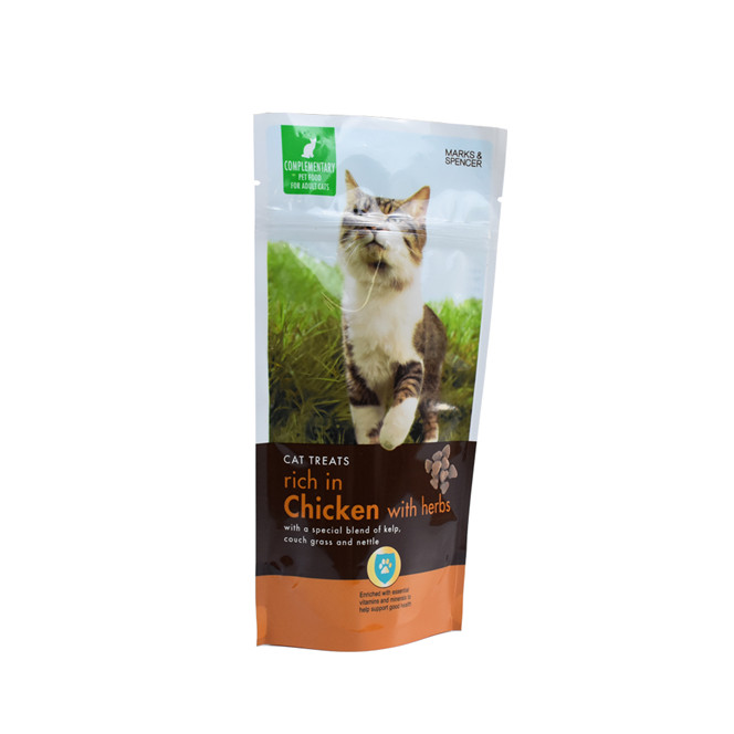Wholesales standing eco friendly cat food packaging with your design printed