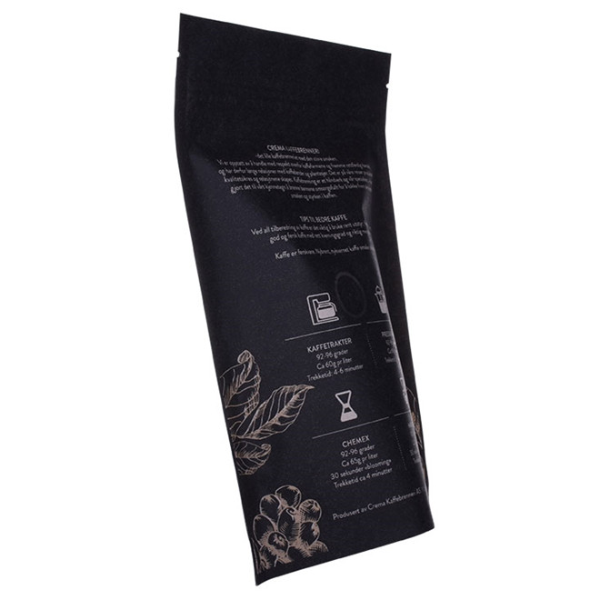 Eco Friendly Zip Lock kraft paper coffee pouch with matte printing