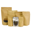 Brown kraft heat seal foil bags customized-size food packaging with zip lock