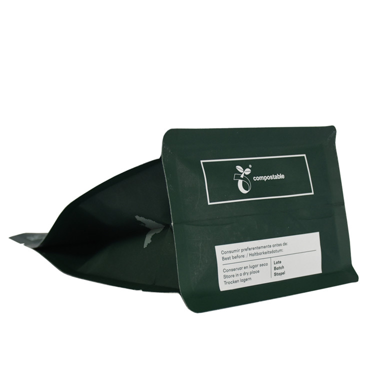 Customized Print Newest Biodegradable PBAT Material Flat Bottom Tea Bags pouch