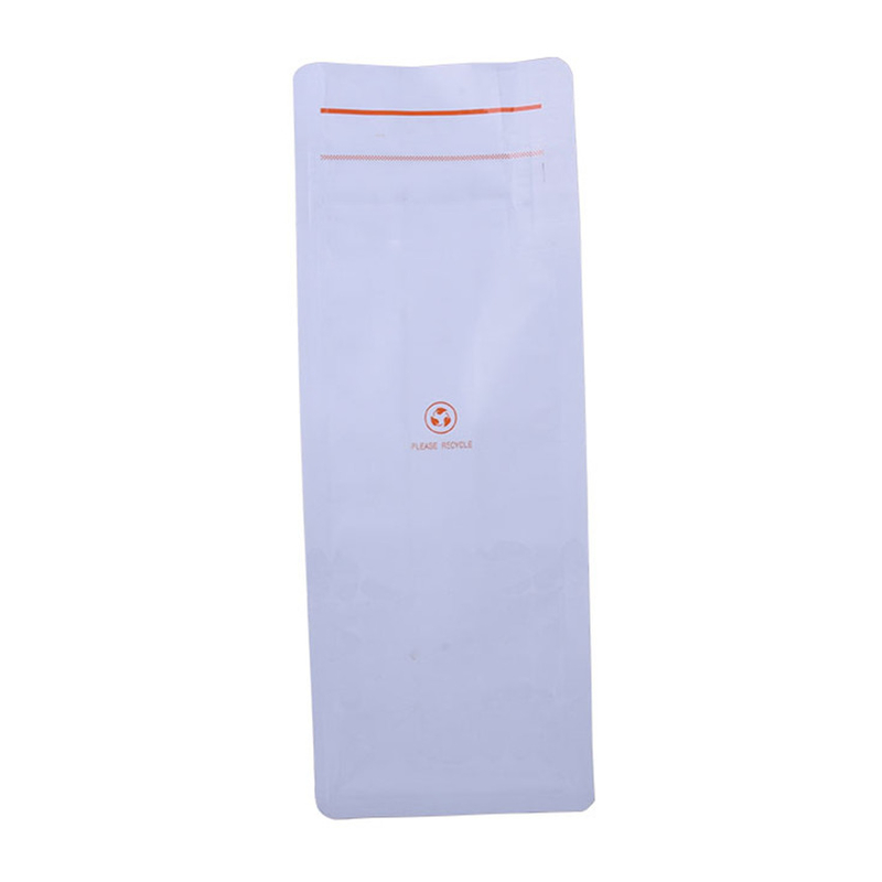 Custom Production White Flat Bottom Coffee Bag with Pocket Zipper Wholesale